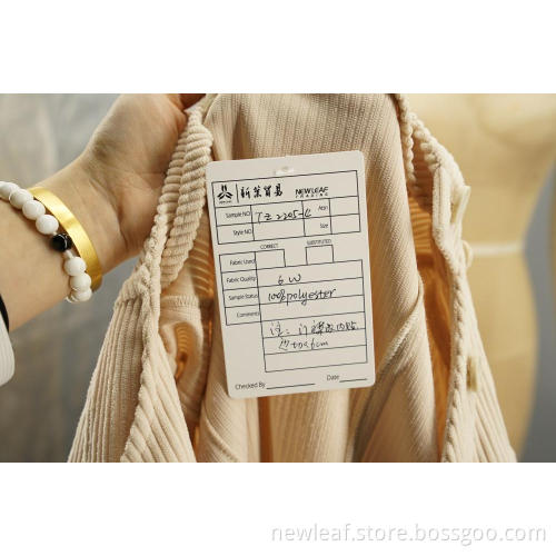 Diagonal buckle design Corduroy 6W shirt dress